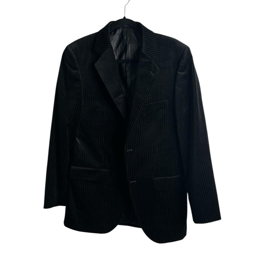 Material London strips velvet Men's Black Blazer size 40R